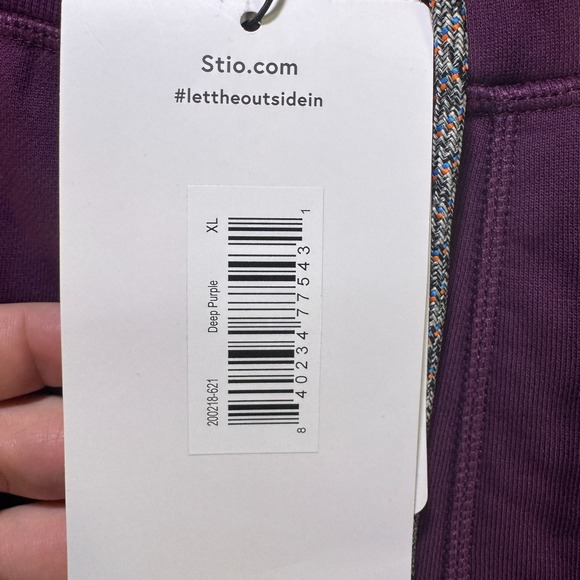 NEW Stio Jogger Whitebark French Terry Mens XL Deep Purple Cotton Sweatpants - Picture 4 of 10